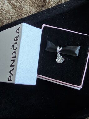 Rose in Bloom Dangle Charm